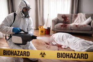 Nettoyage après décès avec équipement de protection et désinfection sanitaire du logement