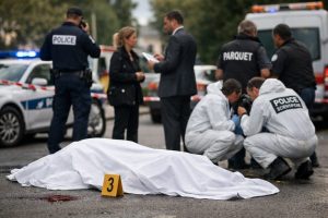 Intervention de la police scientifique et du parquet après un décès accidentel sur la voie publique