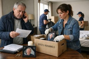 Résiliation du bail après le décès d’un locataire avec tri des effets personnels dans un logement en cours de vidage