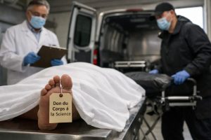 Transport d’un corps donné à la science dans un centre médical