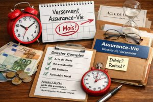 Versement d’assurance-vie après décès avec calendrier, délai d’un mois, dossier complet, acte de décès et documents de paiement